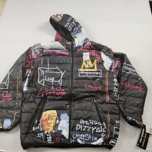 Members Only  Men’s  Jean-Michel Basquiat Alchemy Hooded Puff Jacket